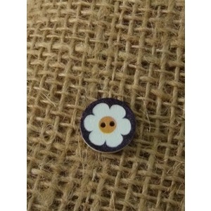 Daisy flower wood button - various designs available