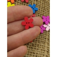 Bright flower wood button - various colours available