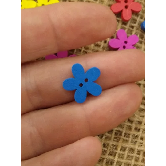 Bright flower wood button - various colours available
