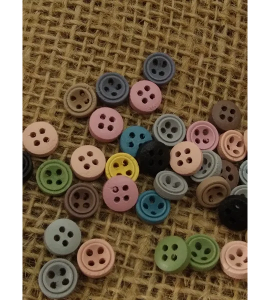 Mini various colour wood button 9 mm