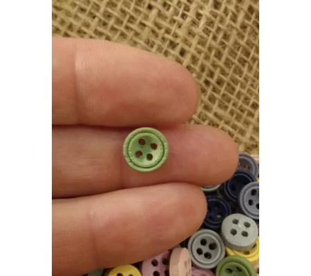 Mini various colour wood button 9 mm