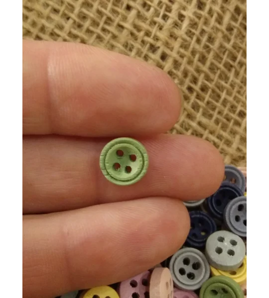 Mini various colour wood button 9 mm
