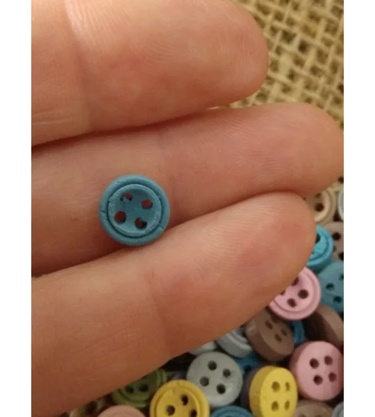 Mini various colour wood button 9 mm