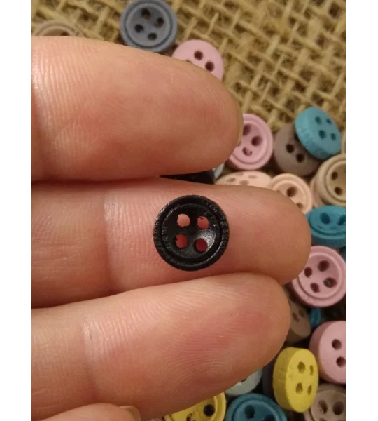 Mini various colour wood button 9 mm