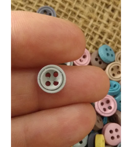 Mini various colour wood button 9 mm