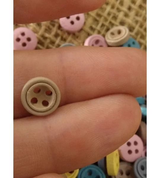 Mini various colour wood button 9 mm