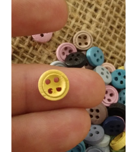 Mini various colour wood button 9 mm