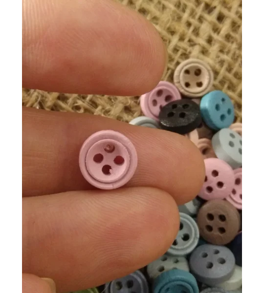 Mini various colour wood button 9 mm