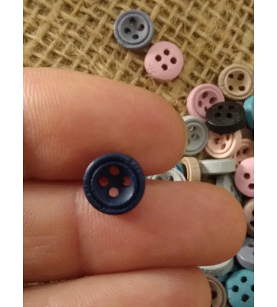 Mini various colour wood button 9 mm