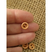 Mini Wood button - pale  colour  wood