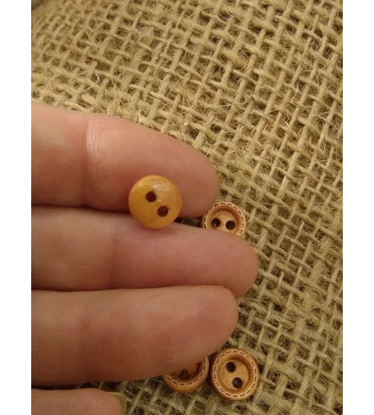 Mini Wood button - pale colour wood