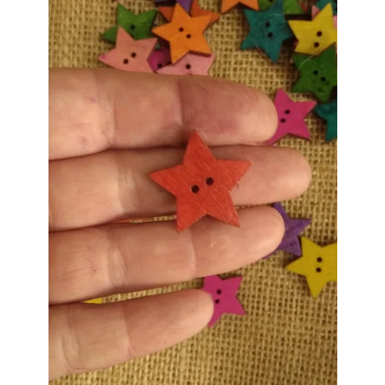 Bright star wood button - various colours available