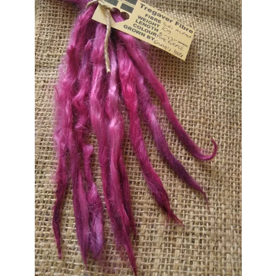 suri alpaca locks,pink purple 8-12", 10g