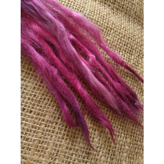 suri alpaca locks,pink purple 8-12", 10g