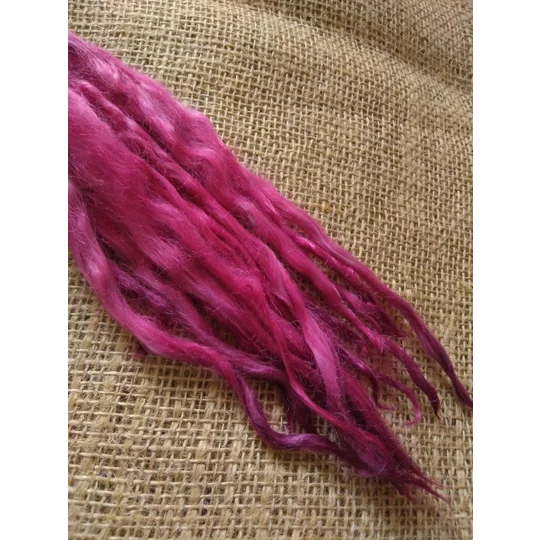 suri alpaca locks,pink purple 8-12", 10g