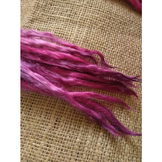 suri alpaca locks,pink purple 8-12", 10g