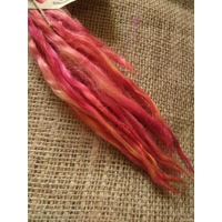 suri alpaca locks fire pink red yellow and orange   8-12