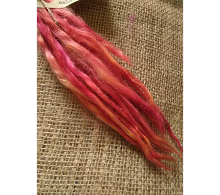 suri alpaca locks fire pink red yellow and orange 8-12", 10g
