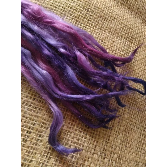 suri alpaca locks fairy mix purple blue pink 8-12", 10g