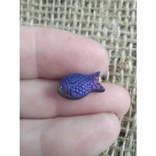 Glass Fish button - various colours