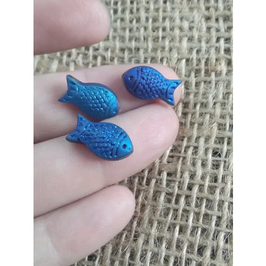 Glass Fish button - various colours