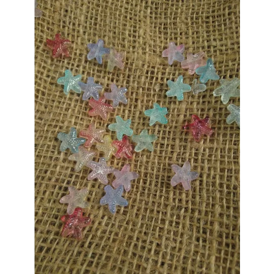 Glass Starfish button - various pastel colours