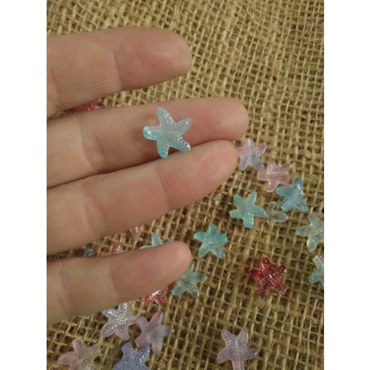 Glass Starfish button - various pastel colours