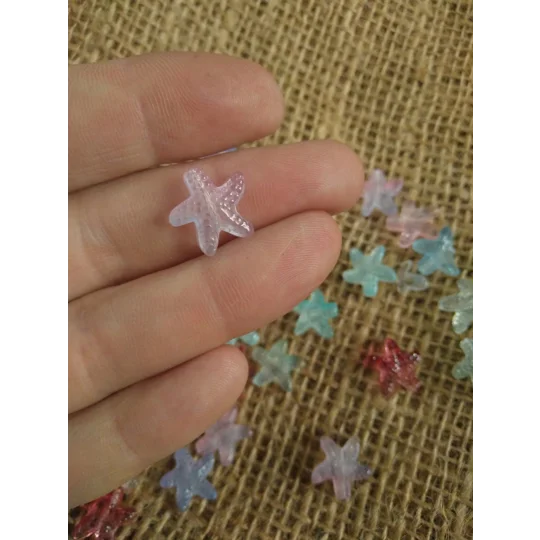 Glass Starfish button - various pastel colours