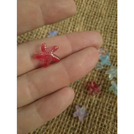 Glass Starfish button - various pastel colours