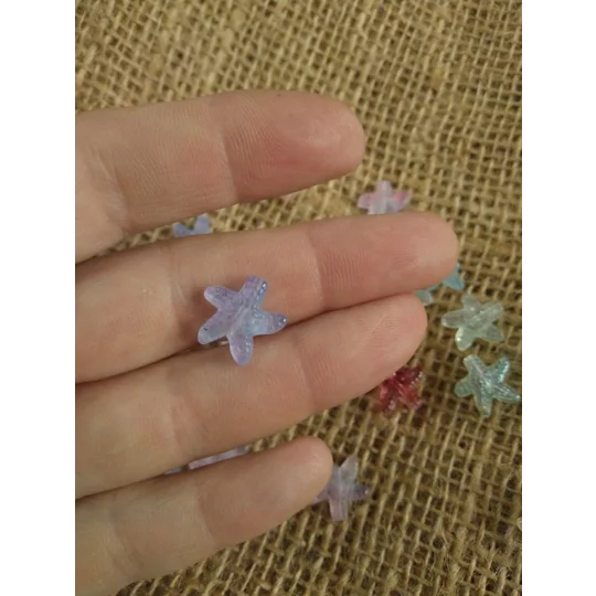 Glass Starfish button - various pastel colours