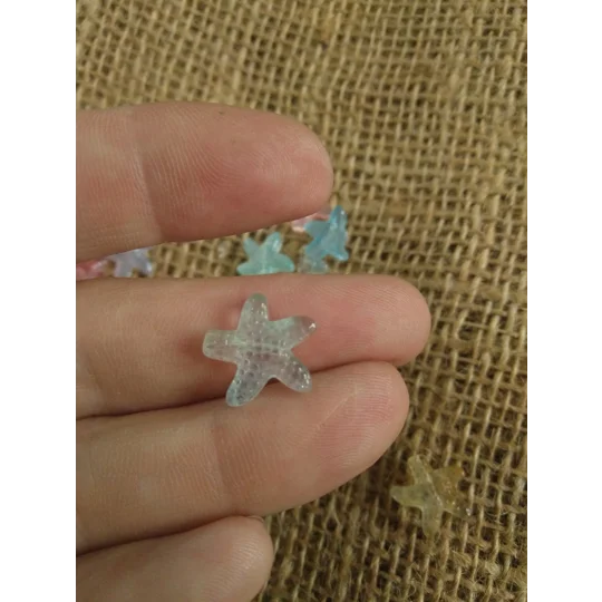 Glass Starfish button - various pastel colours