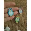 Owl wood button 30 mm various colours