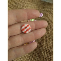 Gingham wood button 20 mm