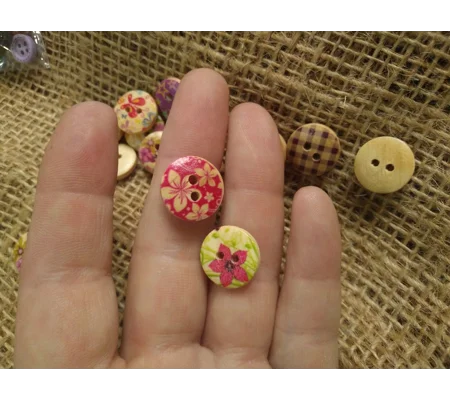 Rustic wood button