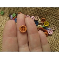 Mini various bright colour wood button 9 mm