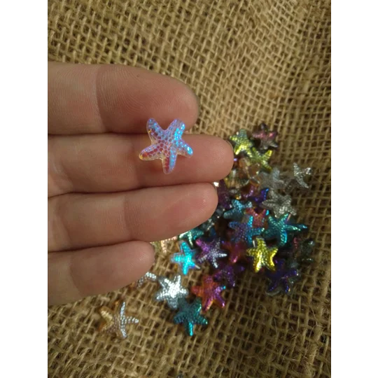 Glass Starfish button - various colours