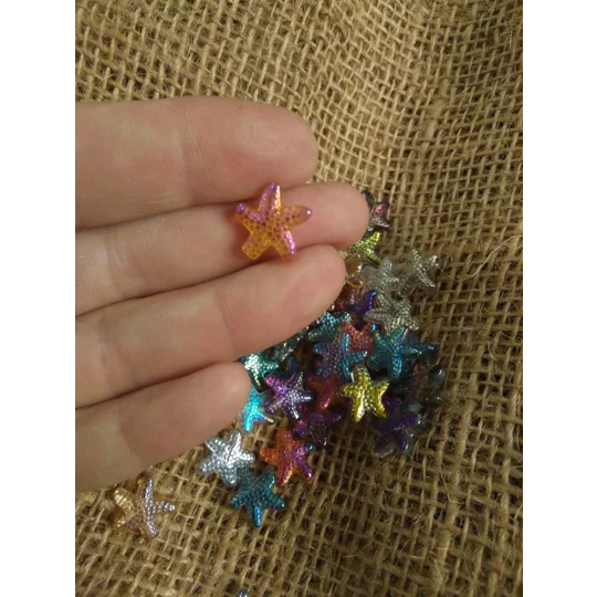 Glass Starfish button - various colours