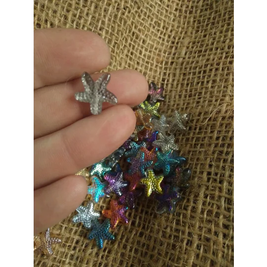 Glass Starfish button - various colours