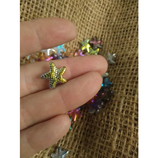 Glass Starfish button - various colours