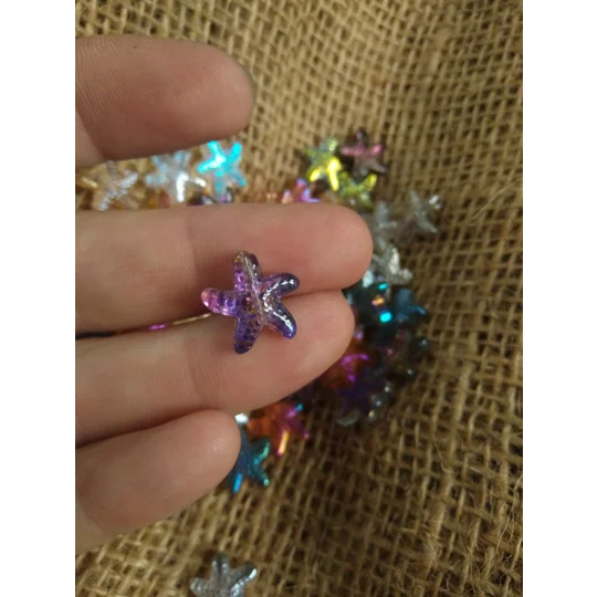 Glass Starfish button - various colours
