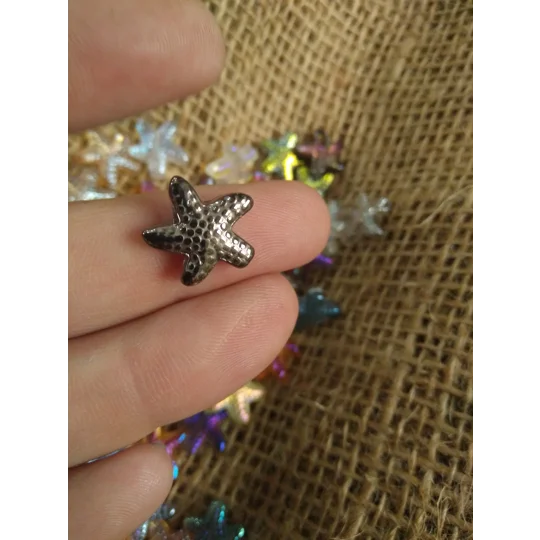 Glass Starfish button - various colours