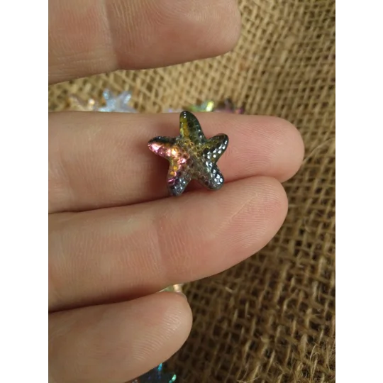 Glass Starfish button - various colours