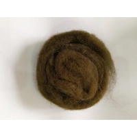 Dark Olive Carded Wool 10g