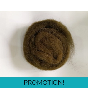 carded hand dyed wool , hand dyed, dark olive green felting wool,  for felters - suitable for needle felting and wet felting and other fibre arts