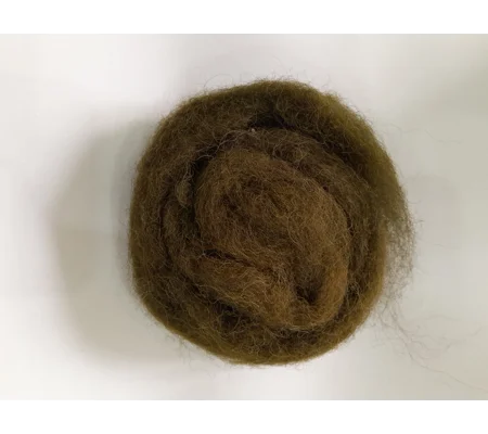 Dark Olive Carded Wool 10g