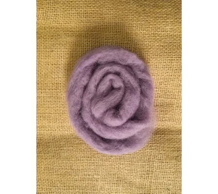 Parma violet, carded mixed species fibres, 10g
