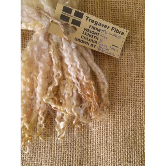 Hand dyed teeswater wool , hand dyed curly wool locks, gold felting wool, peach felting wool for felters, felting, doll makers, doll hair, and other fibre arts