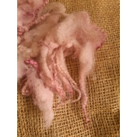 Pale Pink Blue Faced Leicester loose wool and locks