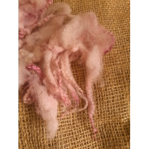 Pale Pink Blue Faced Leicester loose wool and locks