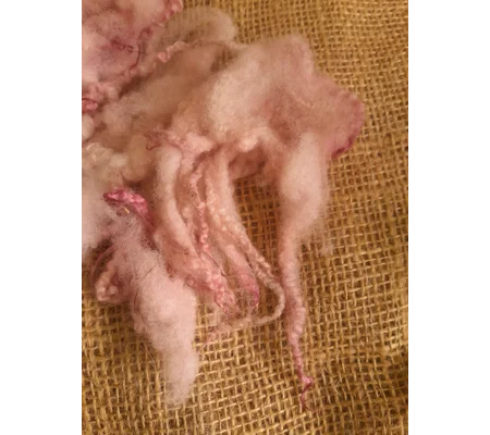 Pale Pink Blue Faced Leicester loose wool and locks
